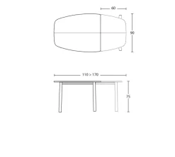 New Tavolo in laminato ovale Ribot a prezzo ribassato Tavoli