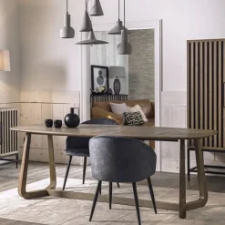 Dialma Brown Tavolo in legno ellittico Ellisse db007478 in offerta outlet- Tavoli