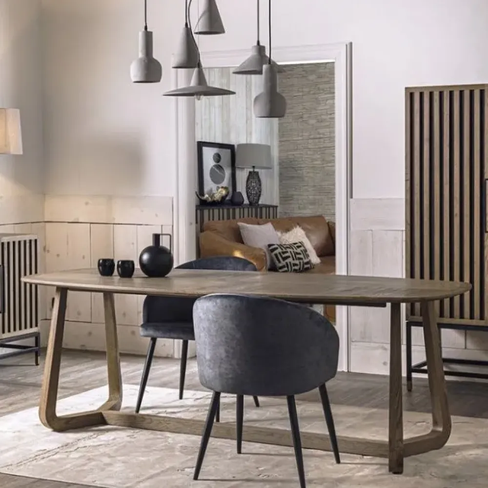 Dialma Brown Tavolo in legno ellittico Ellisse db007478 in offerta outlet- Tavoli