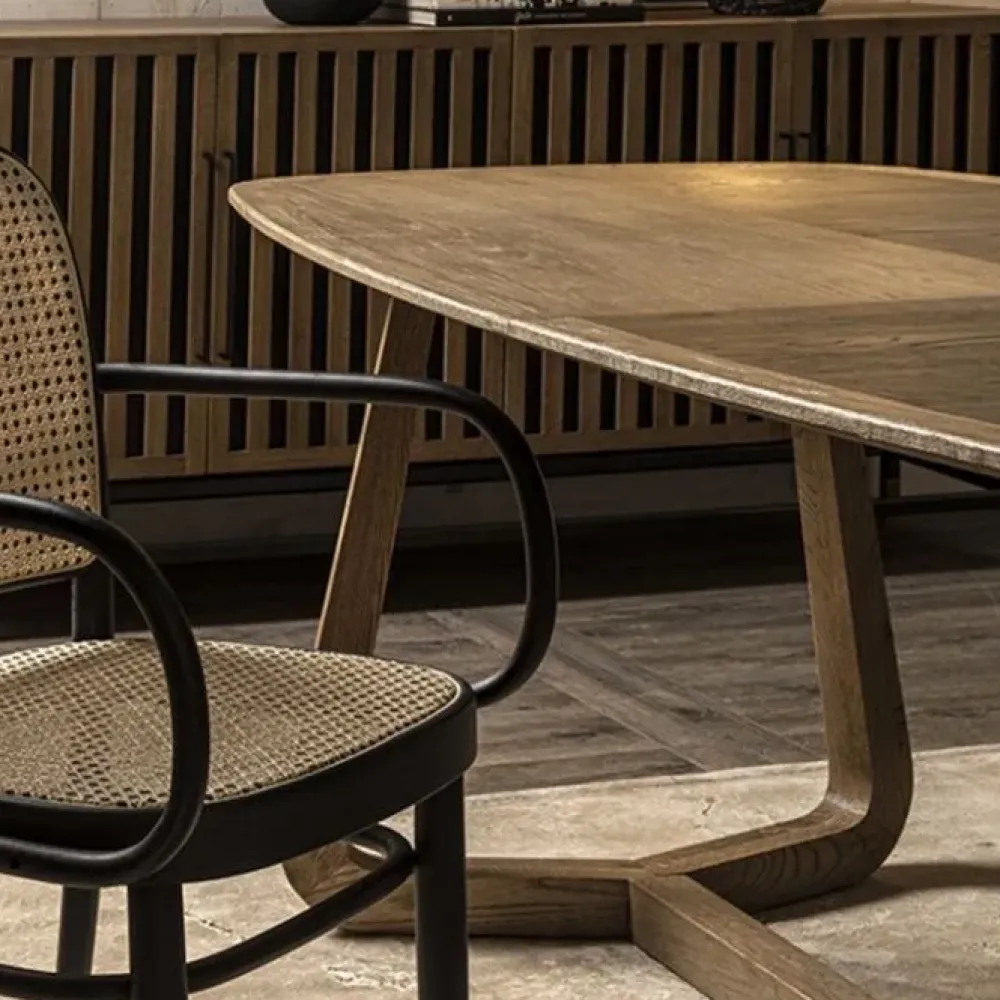 Dialma Brown Tavolo in legno ellittico Ellisse db007478 in offerta outlet- Tavoli