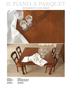 Outlet Tavolo in legno quadrato F309 piano a parquet a prezzo scontato Tavoli