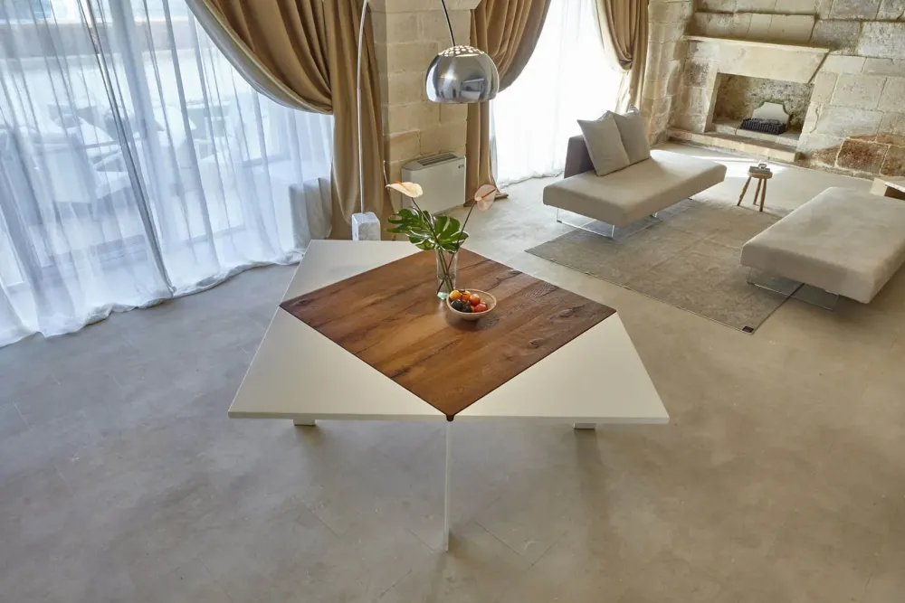 Tavolo in legno quadrato Loto allungabile 120x120 in offerta outlet^Lago Clearance