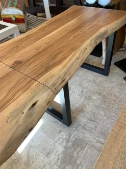 Tavolo in legno rettangolare Tavolo industrial allungabile nature a prezzo ribassato^Outlet Etnico Sale