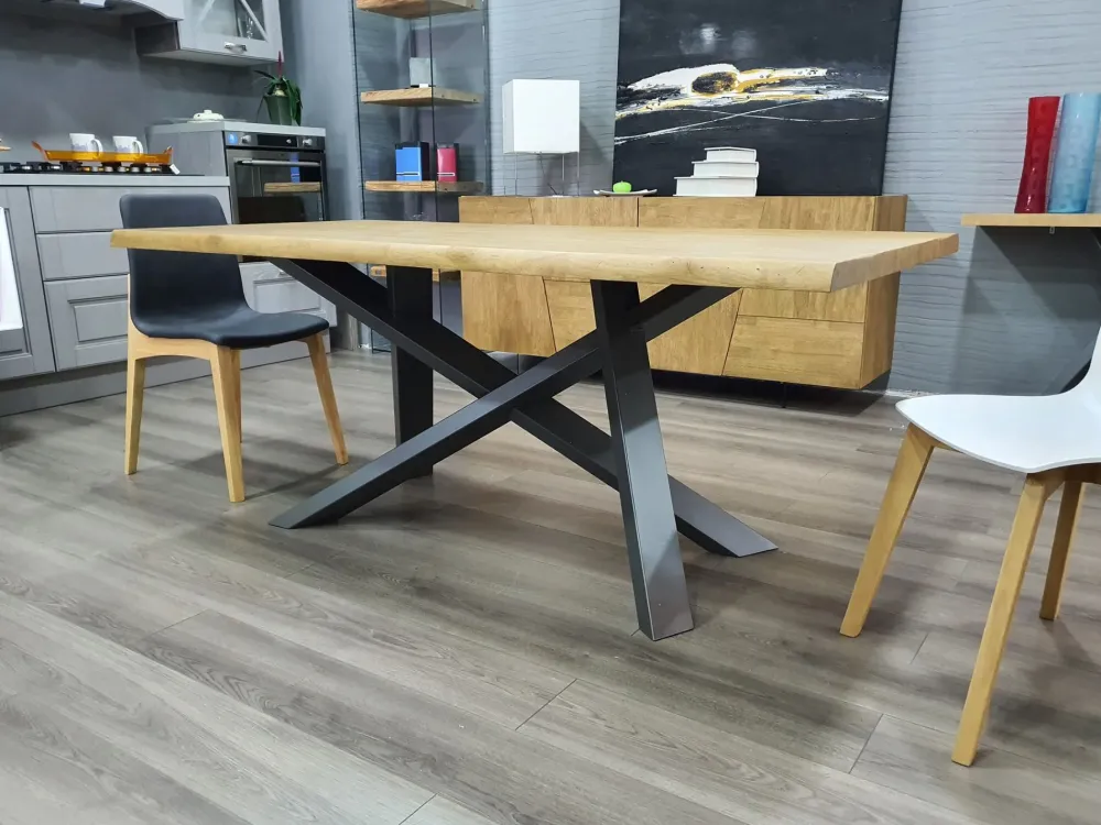 Tavolo in legno rettangolare Crossing in offerta outlet^FGF Mobili