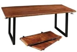 Tavolo in legno rettangolare Tavolo in vero legno  industrial design austin allungabile     in offerta outlet^Outlet Etnico Online