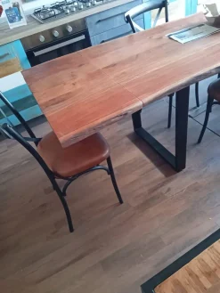 Tavolo in legno rettangolare Tavolo in vero legno  industrial design austin allungabile     in offerta outlet^Outlet Etnico Online