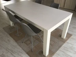 Artigianale Tavolo in legno rettangolare Tavolo rovere verniciato bianco dim. 180x95 cm allungbile  sino a 280 cm a prezzo ribassato- Tavoli