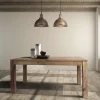 Outlet Etnico Tavolo in legno rettangolare Tavolo  nature allungabile con prolunghe a scomparsa    a prezzo scontato- Tavoli