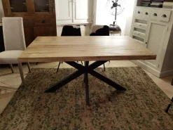 Tavolo in legno rettangolare Tavolo industrial design base ferro legno in offerta in offerta outlet^Outlet Etnico Hot