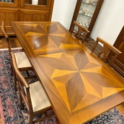 Tavolo in legno rettangolare Rosa dei venti a prezzo ribassato^Artigianale Online