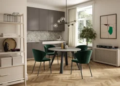 Ozzio Tavolo in legno rotondo Convivio in offerta outlet- Tavoli