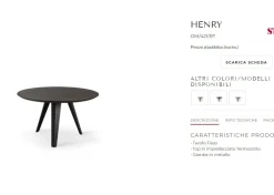 Tavolo in legno rotondo Henry in offerta outlet^Stones Hot