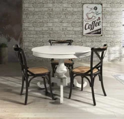 Lion's Tavolo in legno rotondo Tavolo rotondo shabby allungabile in offerta outlet- Tavoli