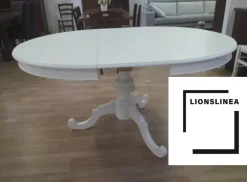 Lion's Tavolo in legno rotondo Tavolo rotondo shabby allungabile in offerta outlet- Tavoli