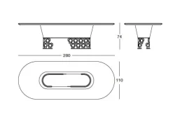 Tavolo in marmo sagomato Piano palissandro struttura nabuk pelle luxury maxi in offerta outlet^Md work New