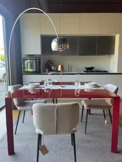 MIDJ Tavolo in vetro quadrato Akashi in offerta outlet- Tavoli