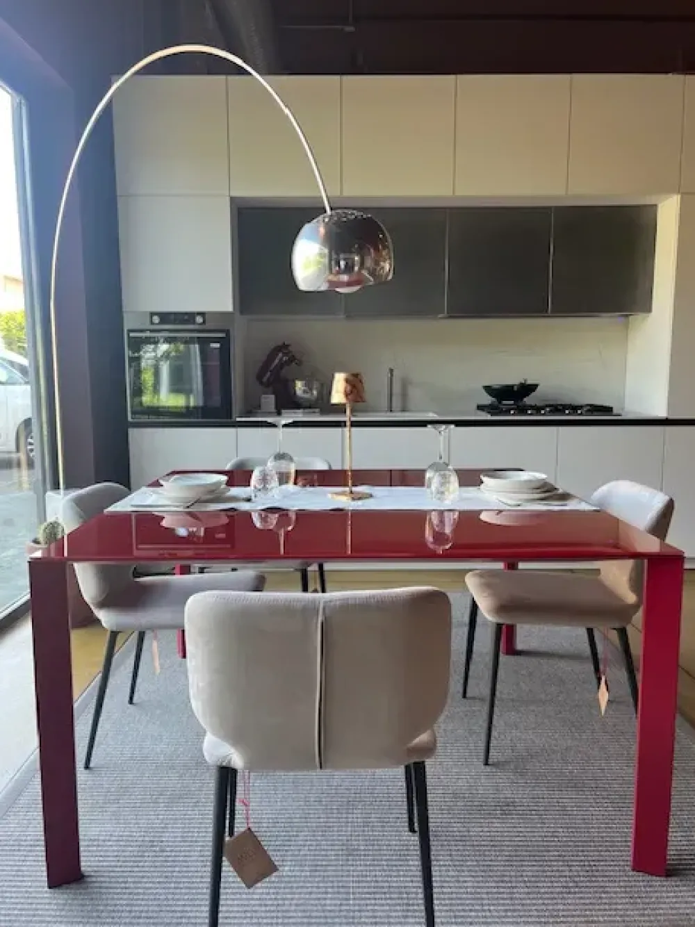 MIDJ Tavolo in vetro quadrato Akashi in offerta outlet- Tavoli