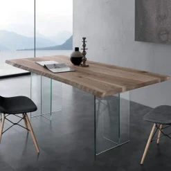 Tavolo in vetro rettangolare Glass in offerta outlet^Artigianale Sale