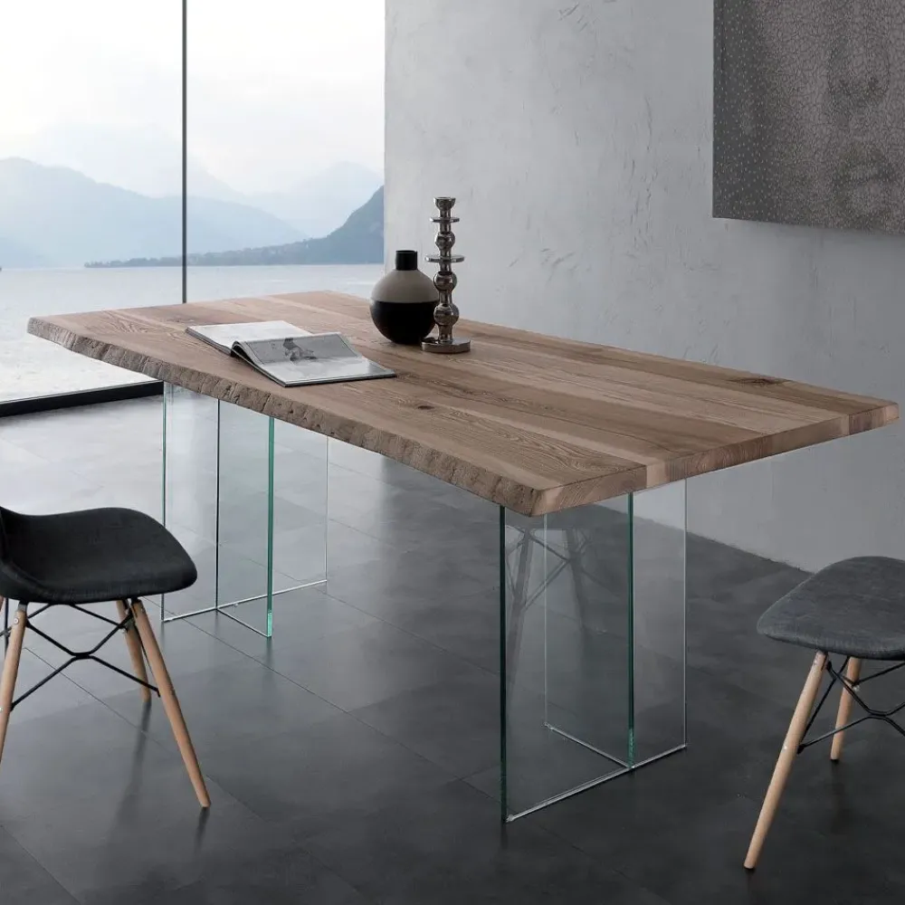 Tavolo in vetro rettangolare Glass in offerta outlet^Artigianale Sale