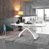 Tavolo in vetro rettangolare Tokyo con piano in cristallo acidato bianco in offerta outlet^Tonin Casa Clearance