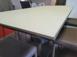 Ozzio Tavolo in vetro rettangolare Diamante special in offerta outlet- Tavoli