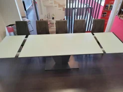 Ozzio Tavolo in vetro rettangolare Diamante special in offerta outlet- Tavoli