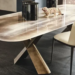 Cattelan Italia Tavolo in vetro rettangolare Mad max crystalart a prezzo ribassato- Tavoli