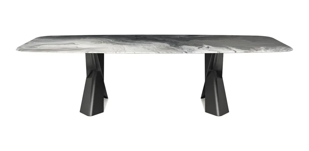 Cattelan Italia Tavolo in vetro rettangolare Mad max crystalart a prezzo ribassato- Tavoli