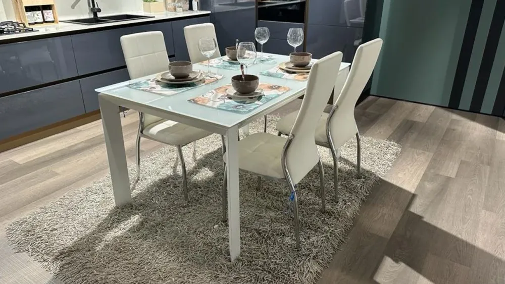 Outlet Tavolo in vetro rettangolare Diamante in offerta outlet Tavoli