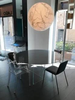 Lago Tavolo in vetro rotondo Air tondo vetro a prezzo ribassato- Tavoli