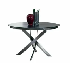 Bontempi Tavolo in vetro rotondo Barone in offerta outlet- Tavoli