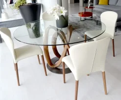 Porada Tavolo in vetro rotondo Infinity in offerta outlet- Tavoli