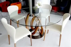 Porada Tavolo in vetro rotondo Infinity in offerta outlet- Tavoli