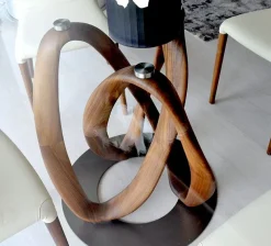 Porada Tavolo in vetro rotondo Infinity in offerta outlet- Tavoli