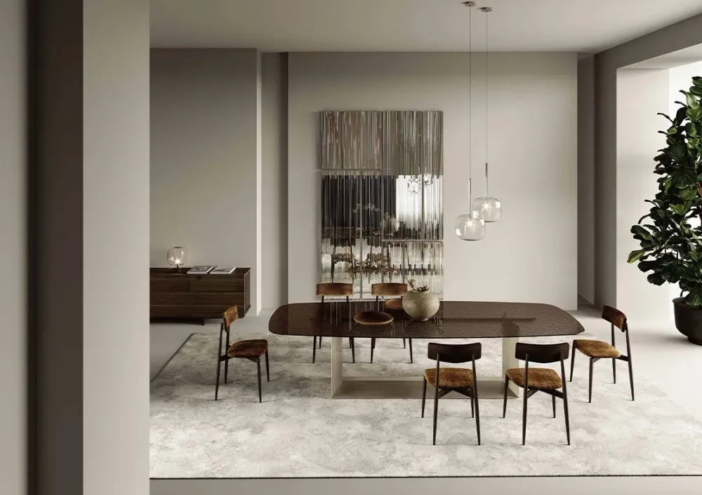 Hot Tavolo in vetro sagomato T5 fused in offerta outlet Tavoli