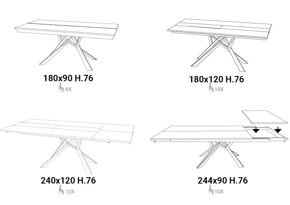 Ozzio Tavolo Lungo largo a prezzo ribassato- Tavoli