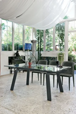 Collezione esclusiva Tavolo Marte in vetro Allungabile- Tavoli