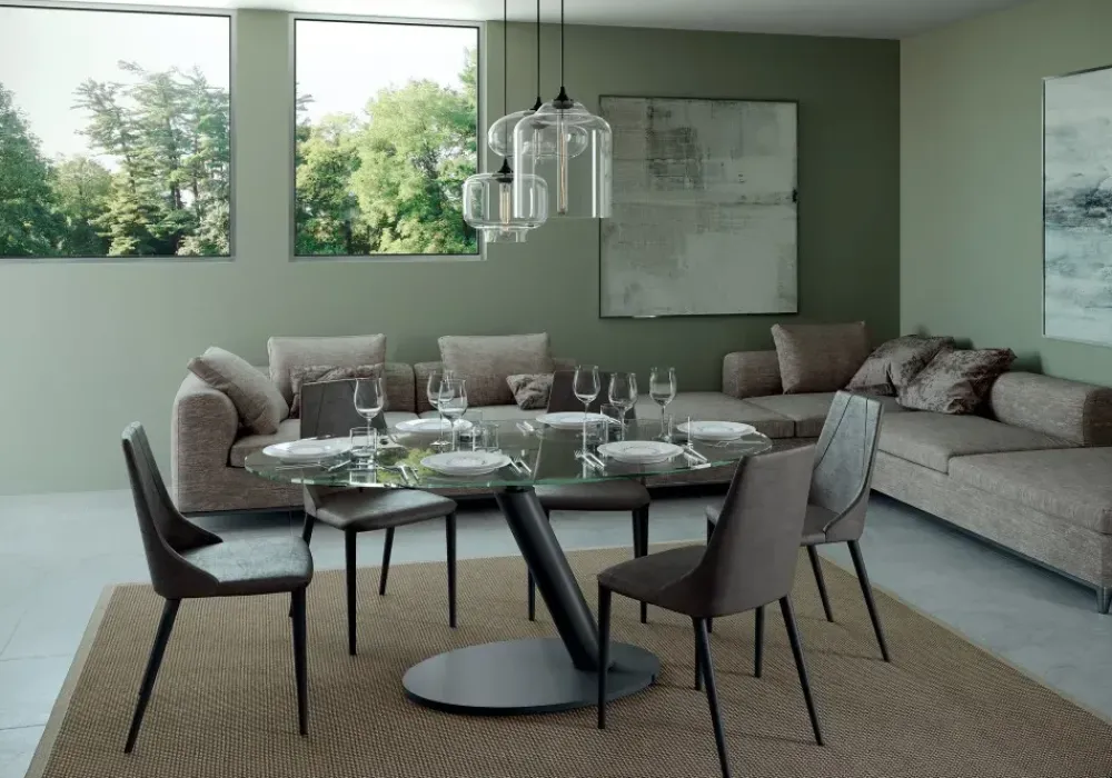 Hot Tavolo One in vetro Ovale allungabile scontato 30% Tavoli