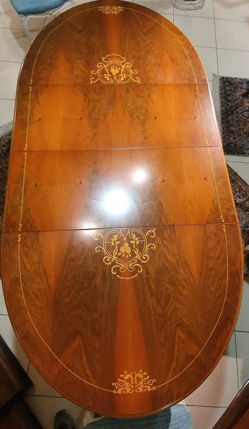 Tavolo Ovale allungabile di scontato del 50%^Artigianale Outlet