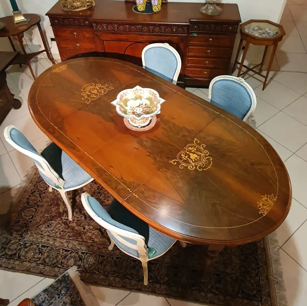 Tavolo Ovale allungabile di scontato del 50%^Artigianale Outlet