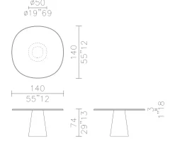 Tavolo Owen di scontato del 40%^Meridiani Clearance
