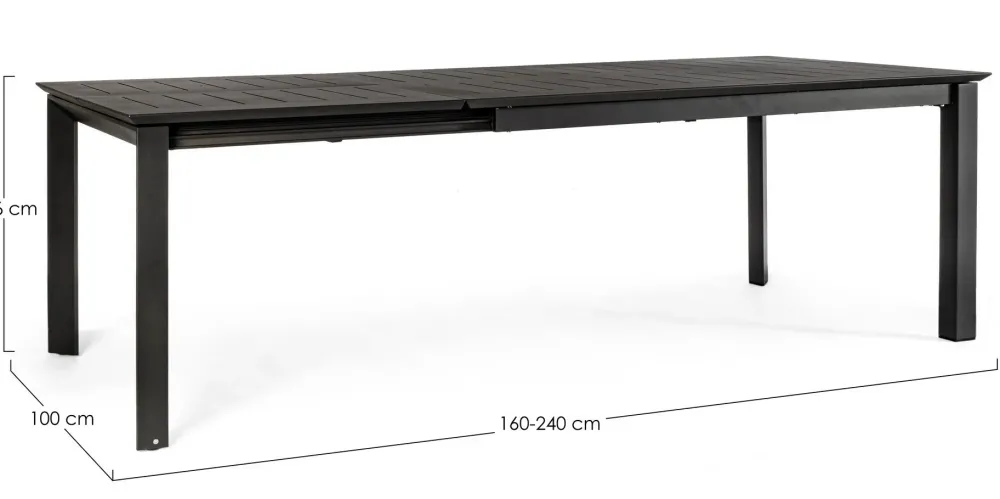 Tavolo per l'esterno Konnor 160/240 e 4 poltroncine a marchio a prezzo scontato^Bizzotto Best