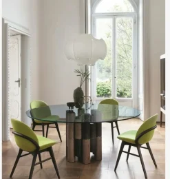 Tavolo Pilar tondo mix in vetro Fisso^Porada Sale