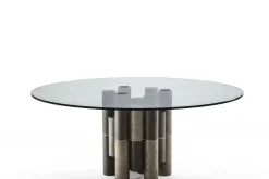 Tavolo Pilar tondo mix in vetro Fisso^Porada Sale