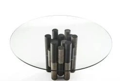 Tavolo Pilar tondo mix in vetro Fisso^Porada Sale