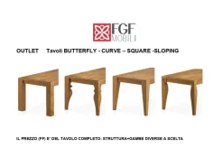 Tavolo rettangolare allungabile Butterfly Fgf a prezzo ribassato^FGF Mobili New