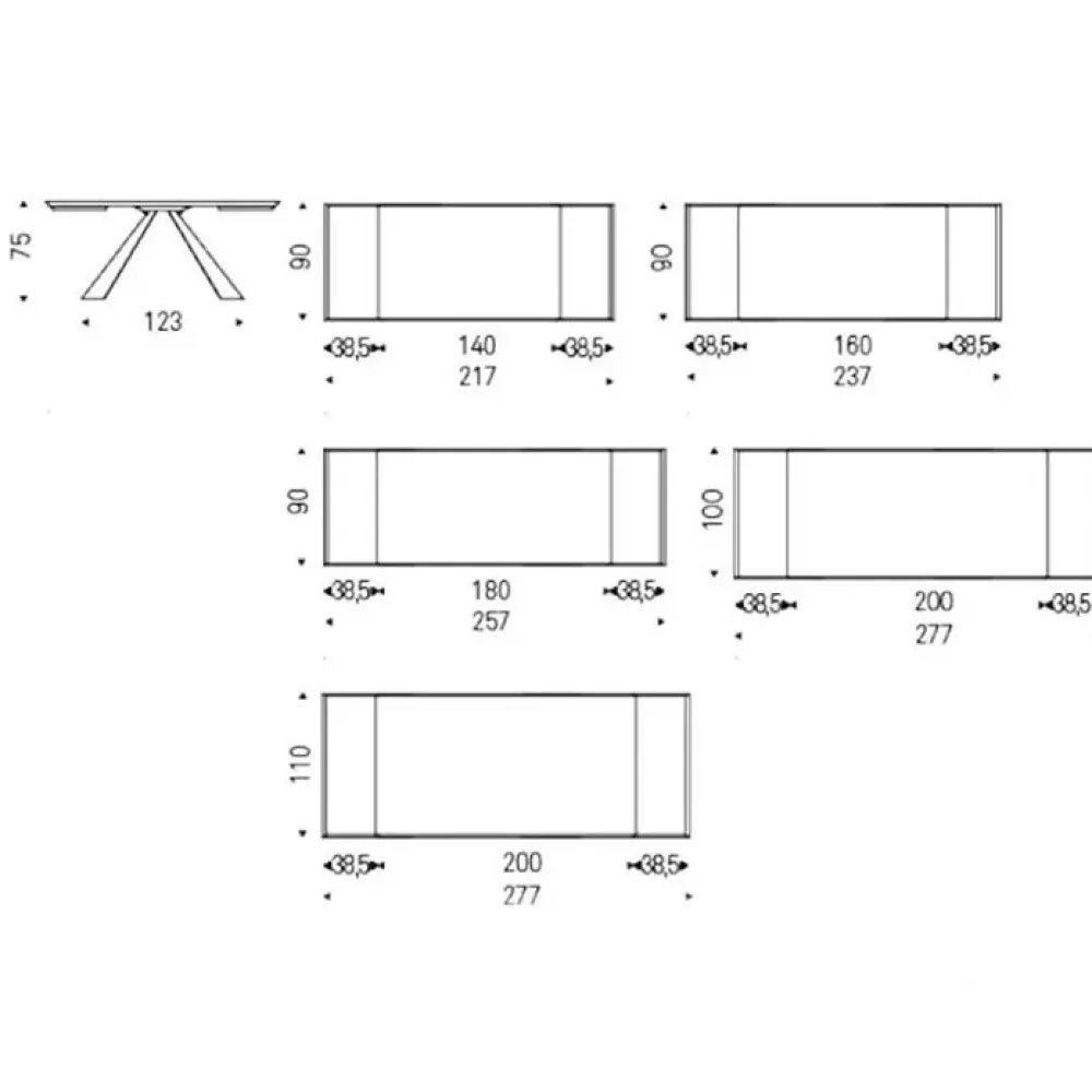 Tavolo rettangolare Eliot wood drive scontato del 40%^Cattelan Italia Discount
