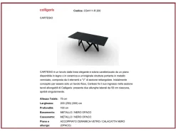 Online Tavolo rettangolare in ceramica Cartesio cs4111-r 200 di in Offerta Outlet Tavoli