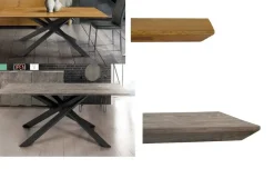 Tavolo rettangolare in legno Tavolo rovere grigio e rovere mielato fine serie di in Offerta Outlet Tavoli