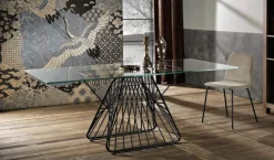 Tavolo rettangolare in metallo Filo di in Offerta Outlet^MaxHome